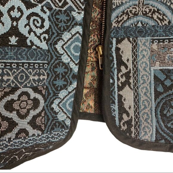 32. Vintage Tapestry Jacket Size XL/18 Tradition Country  Collection Blue - Picture 4 of 10